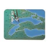 エルクライキミシガン州地図 マグネット (横)