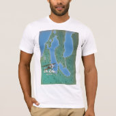 エルクライケ ミシガン州の地図 Tシャツ (正面)