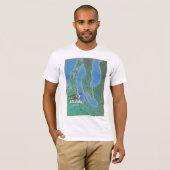 エルクライケ ミシガン州の地図 Tシャツ (正面フル)
