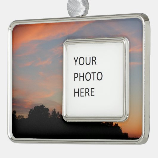 エルクリッジサンセットメリーランドランドランドスケープ シルバープレートフレームオーナメント (左)