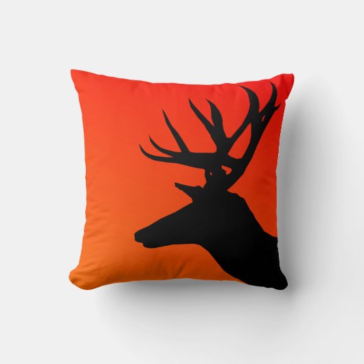 エルクワイルドアニマルシルエットデザイン クッション (正面)