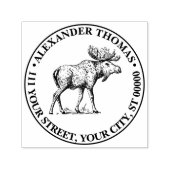 エルクワピティヴィンテージスケッチ名差出人住所 セルフインキングスタンプ (デザイン)