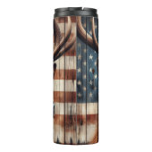 エルク威厳のあるアメリカ国旗の木材 タンブラー (裏面)