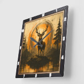 エルク威厳のあるロックフォレスト スクエア壁時計 (傾斜)