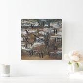 エルク時計 スクエア壁時計 (ホーム)