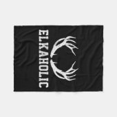 エルク狩りエルカホリックおもしろいアントラーエルクハンターギフト フリースブランケット (正面(横))