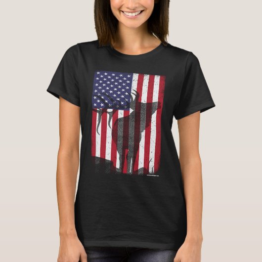 エルク狩りブグリングブル米国国旗アメリカレトロ Tシャツ (正面)