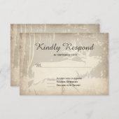 エルク素朴狩りワイルドライフウェディングRSVPカード 出欠カード (正面/裏面)