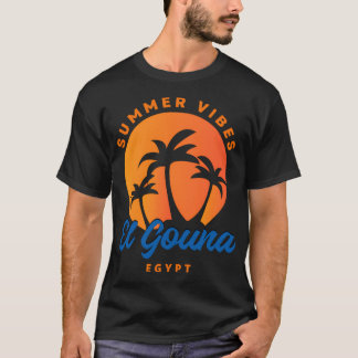 エルゴナエジプトサンセットパームツリーズサマービベス Tシャツ