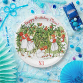 エルサベスコウかわいいストロベリーガール ペーパープレート (パーティー)