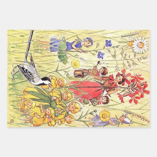 エルサベスコウかわいいストロベリーガール ラッピングペーパーシート (正面2)