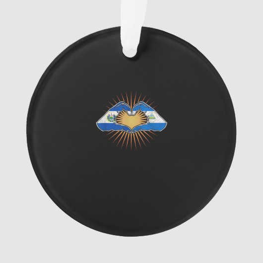 エルサルバドルとニカラグアのハートハンド オーナメント (正面)