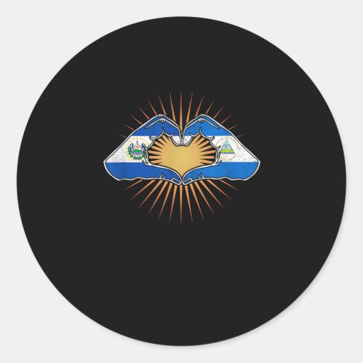 エルサルバドルとニカラグアのハートハンド ラウンドシール (正面)