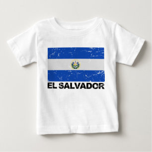 エルサルバドルのヴィンテージの旗 ベビーTシャツ