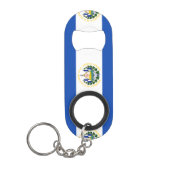 エルサルバドルの国民の紋章付き外衣の旗 キーホルダー栓抜き (正面)