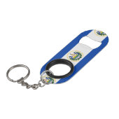 エルサルバドルの国民の紋章付き外衣の旗 キーホルダー栓抜き (正面アングル)