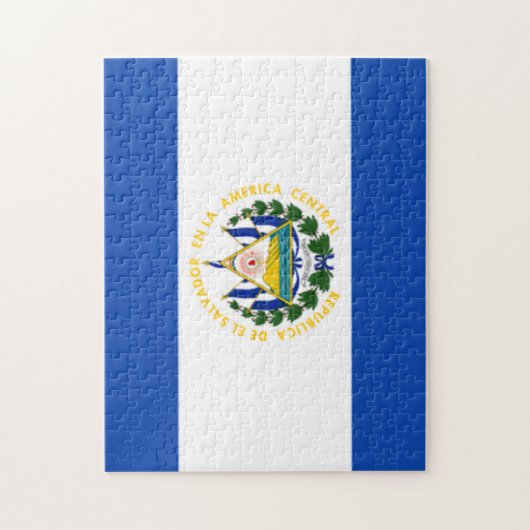 エルサルバドルの国民の紋章付き外衣の旗 ジグソーパズル (縦)