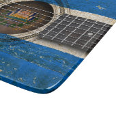 エルサルバドルの旗が付いている古いアコースティックギター カッティングボード (角)