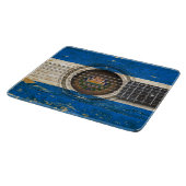 エルサルバドルの旗が付いている古いアコースティックギター カッティングボード (角)