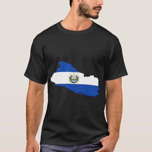 エルサルバドルの旗の地図 Tシャツ (正面)