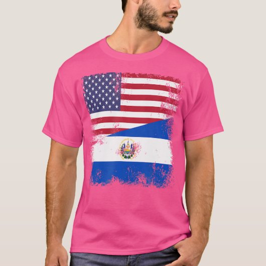 エルサルバドルアメリカ国旗 Tシャツ (正面)