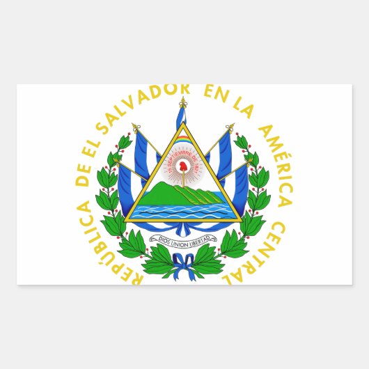 エルサルバドルコート・オブ・アームズ 長方形シール (正面)