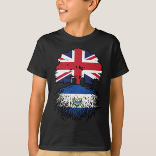 エルサルバドルサルバドラン英国ツリールーツ国旗 Tシャツ