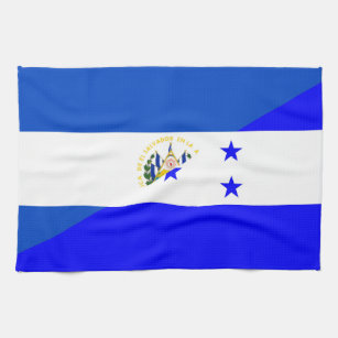 エルサルバドルホンジュラスの半分の旗の国の記号 キッチンタオル