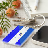 エルサルバドルホンジュラスの半分の旗の国の記号 キーホルダー (正面右)