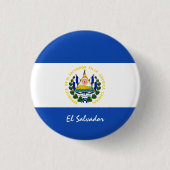 エルサルバドルボタン、愛国的なエルサルバドル国旗 缶バッジ (正面)