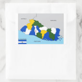 エルサルバドル国の政治地図国旗 長方形シール (バッグ)