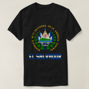 エルサルバドル国旗とコート・オブ・アームズ・愛国心 Tシャツ