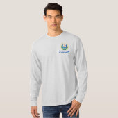 エルサルバドル国旗とコート・オブ・アームズ Tシャツ (正面フル)