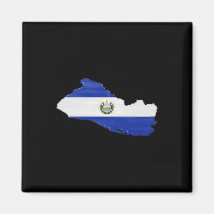エルサルバドル国旗と地図 マグネット
