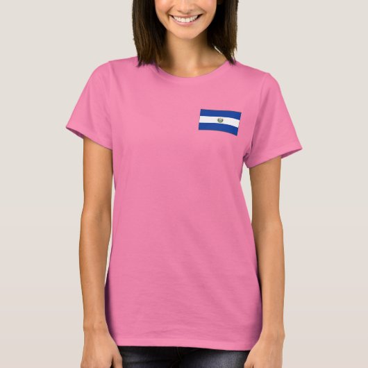 エルサルバドル国旗と地図dk Tシャツ (正面)