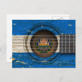 エルサルバドル国旗の古いアコースティックギター ポストカード (正面/裏面)