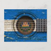 エルサルバドル国旗の古いアコースティックギター ポストカード (正面)