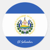 エルサルバドル国旗の愛国者/スポーツ ラウンドシール (正面)