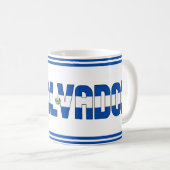 エルサルバドル国旗愛国 コーヒーマグカップ (正面右)