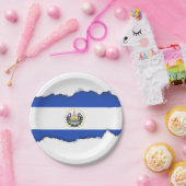 エルサルバドル国旗 ペーパープレート (パーティー)