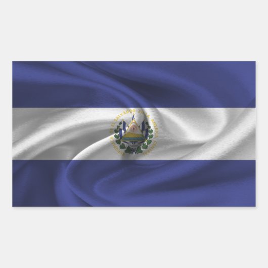 エルサルバドル国旗 長方形シール (正面)