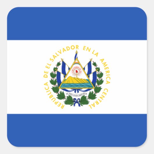 エルサルバドル国旗 – Bandera de El Salvドール スクエアシール (正面)