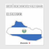 エルサルバドル国魅力的旗の愛国地図 シール (シート)
