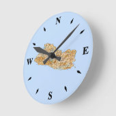 エルサルバドル地図の時計 ラウンド壁時計 (傾斜)