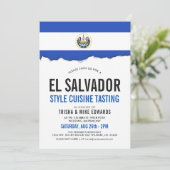 エルサルバドル料理 | パーティーフラグホワイト招待状 招待状 (スタンド正面)