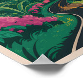 エルサルバドル火山イラスト旅行アートヴィンテージ ポスター (角)