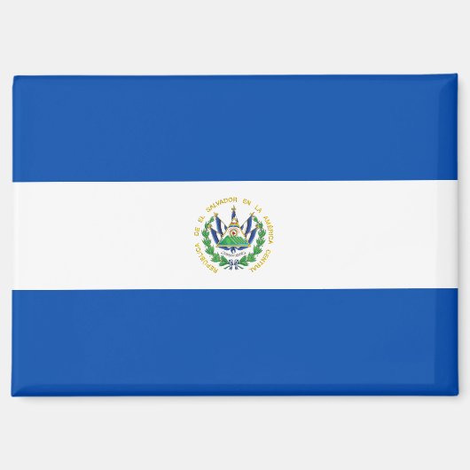 エルサルバドル長方形磁石国旗 マグネット (正面)