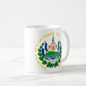 エルサルバドル-または記号紋章か旗または紋章付き外衣 コーヒーマグカップ (正面右)