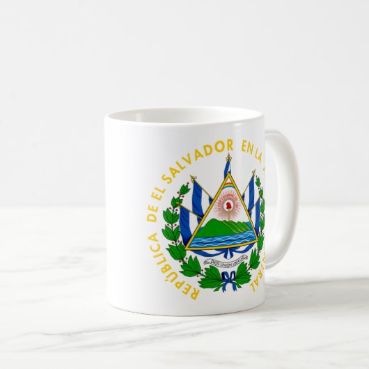 エルサルバドル-または記号紋章か旗または紋章付き外衣 コーヒーマグカップ (正面右)