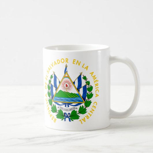 エルサルバドル-または記号紋章か旗または紋章付き外衣 コーヒーマグカップ (右)